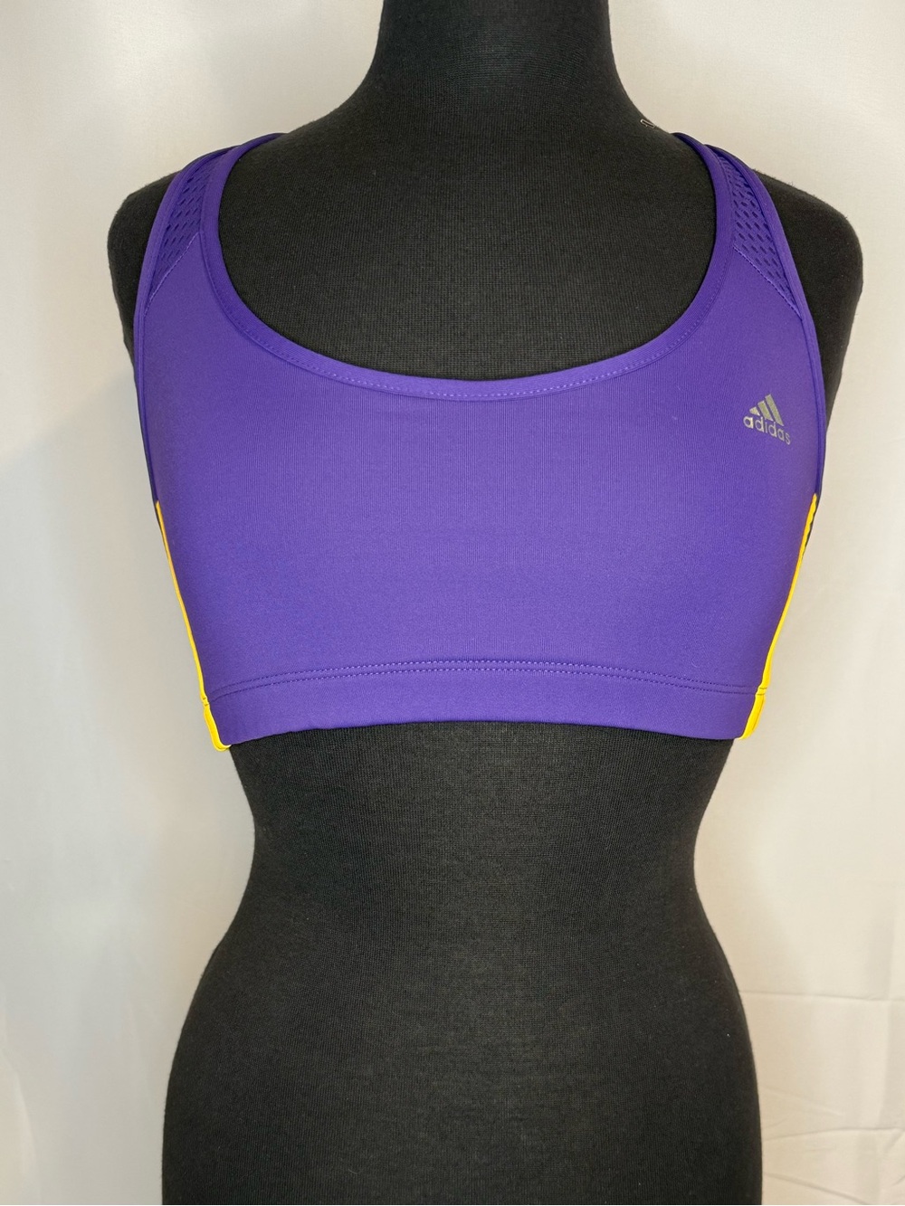 Adidas ClimaCool Purple Yellow Racerback Sports Bra Size M